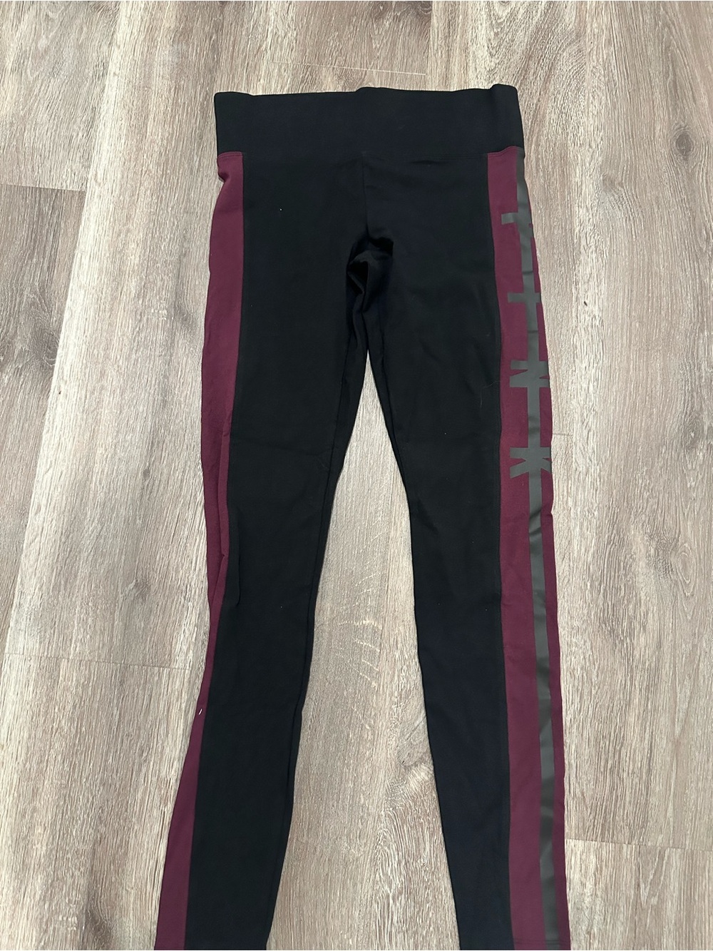 Victorias Secret Pink Maroon Black Yoga Leggings size S|P|CH